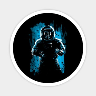 Astronaut Skull Blue Magnet